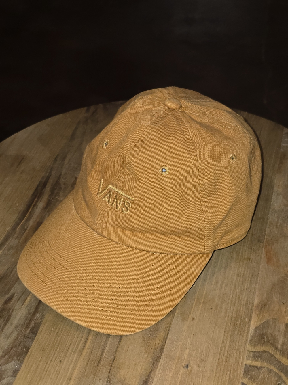 VANS Court Side Embroidered Logo Dad Hat Amarillo Mineral Yellow Adjustable Cap